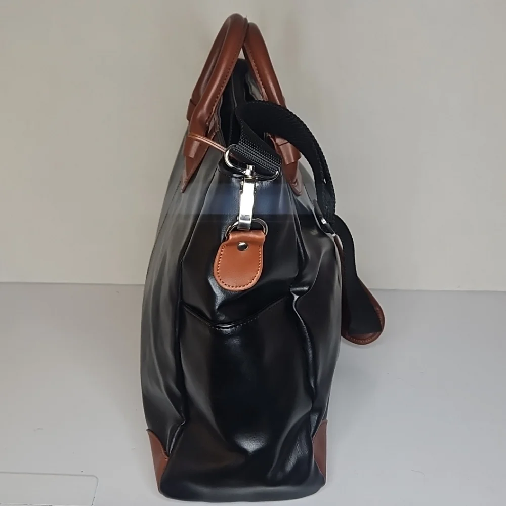 Black and Brown Leather Tote Bag